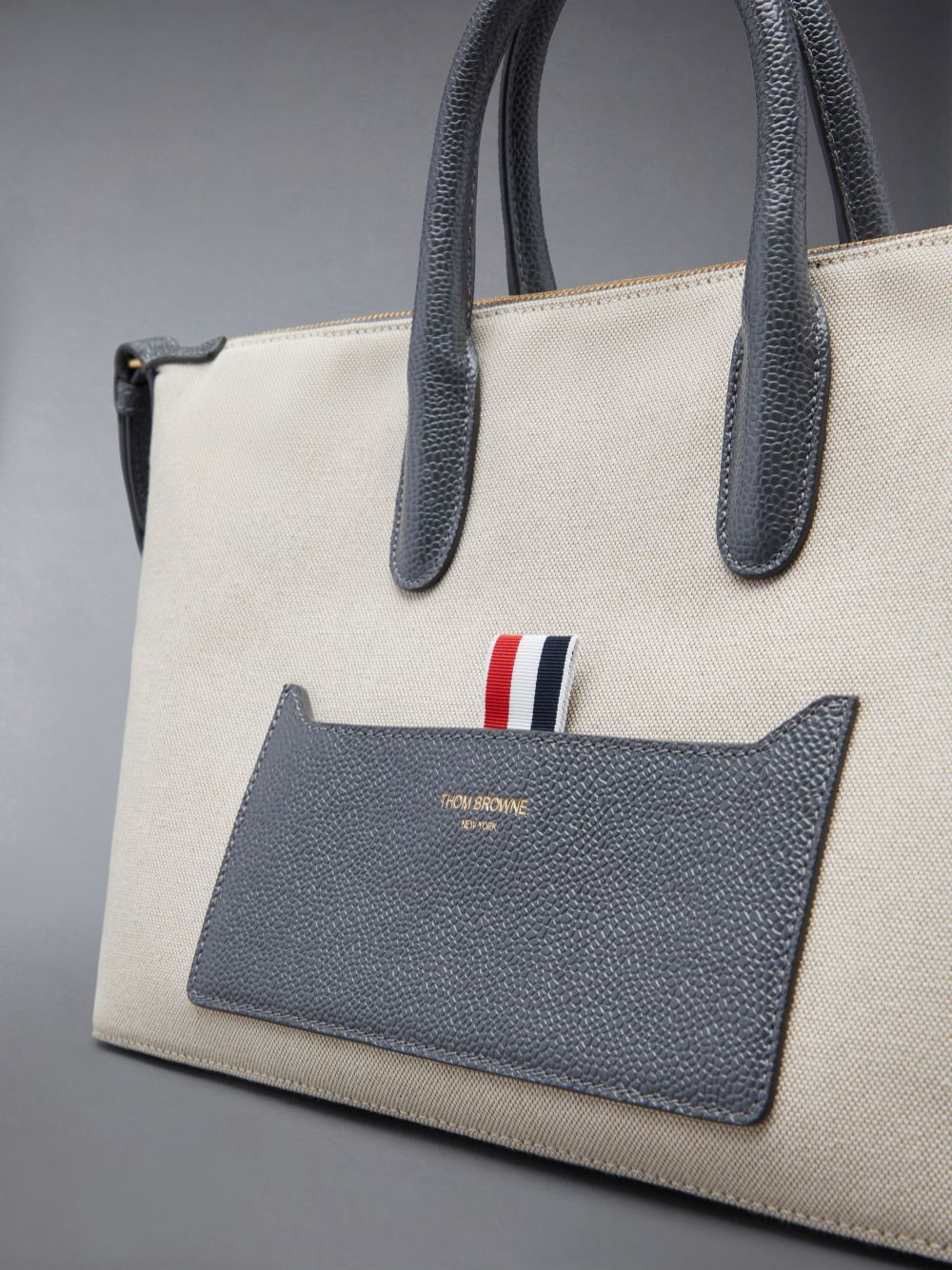Women Thom Browne Cotton Canvas Small Duffle Bags Beige | JAN96X26704