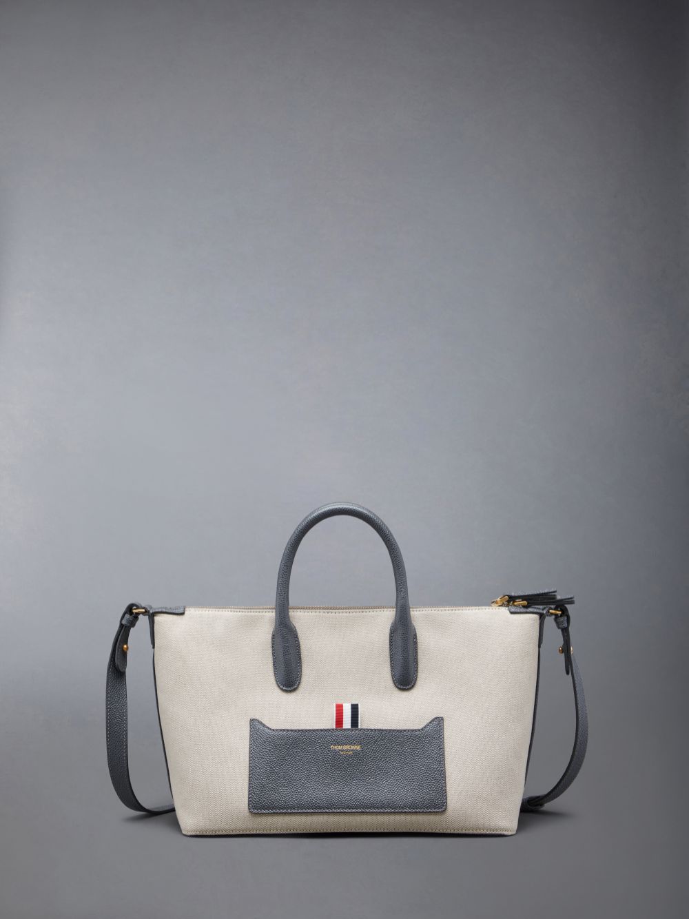Women Thom Browne Cotton Canvas Small Duffle Bags Beige | JAN96X26704