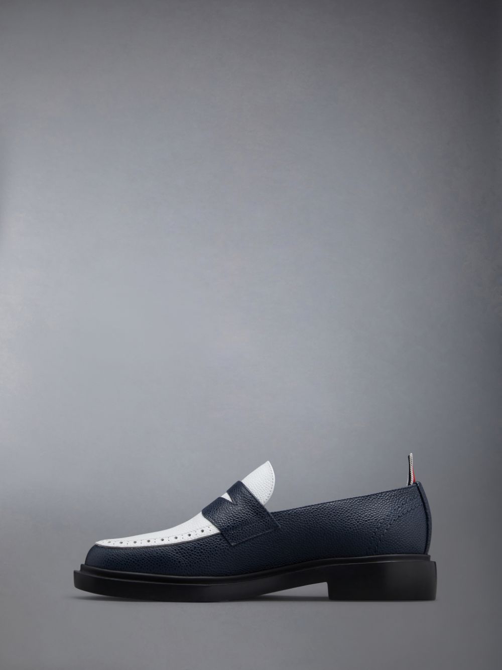 Women Thom Browne Pebble Grain Leather Penny Loafers Blue | WWD61R14943