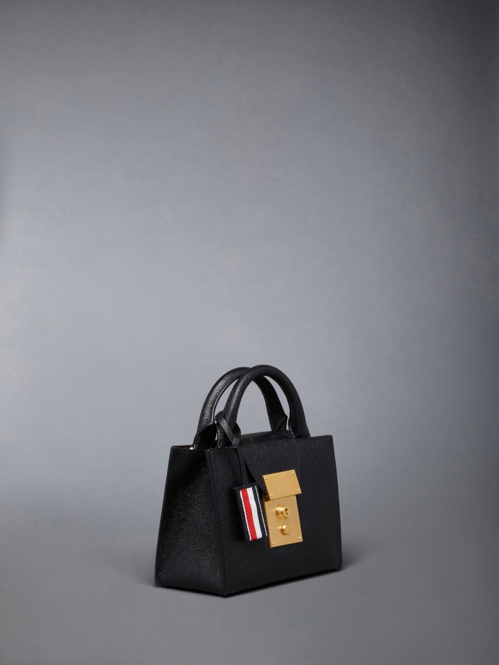 Women Thom Browne Pebble Grain Mini Mr. Tote Bags Black | ROM26C34242