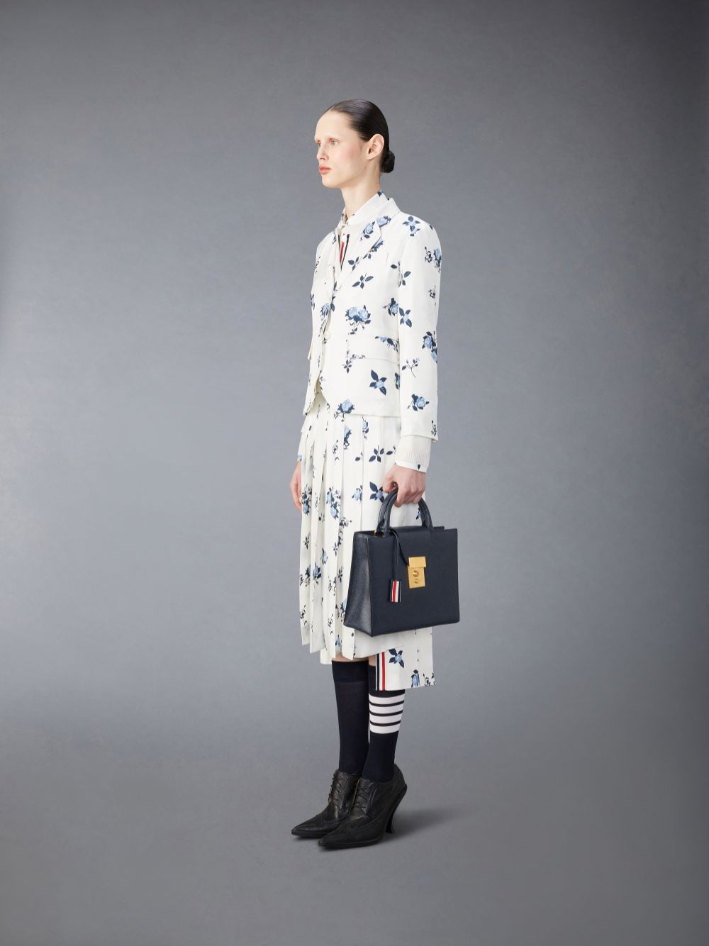 Women Thom Browne Pebble Grain Small Mr. Tote Bags Blue | NHC42C33287