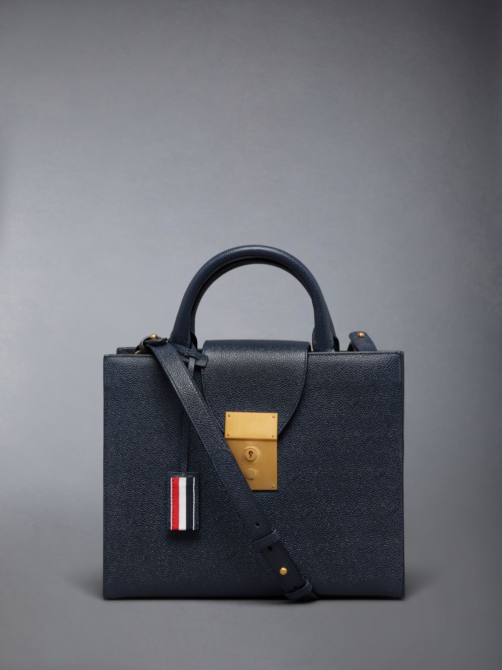 Women Thom Browne Pebble Grain Small Mr. Tote Bags Blue | NHC42C33287
