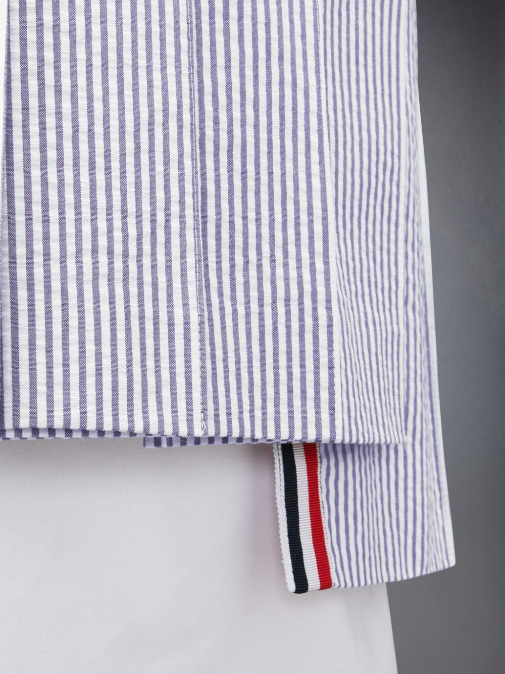 Women Thom Browne Seersucker Pleated Mini Skirts Blue | OAI36F79723