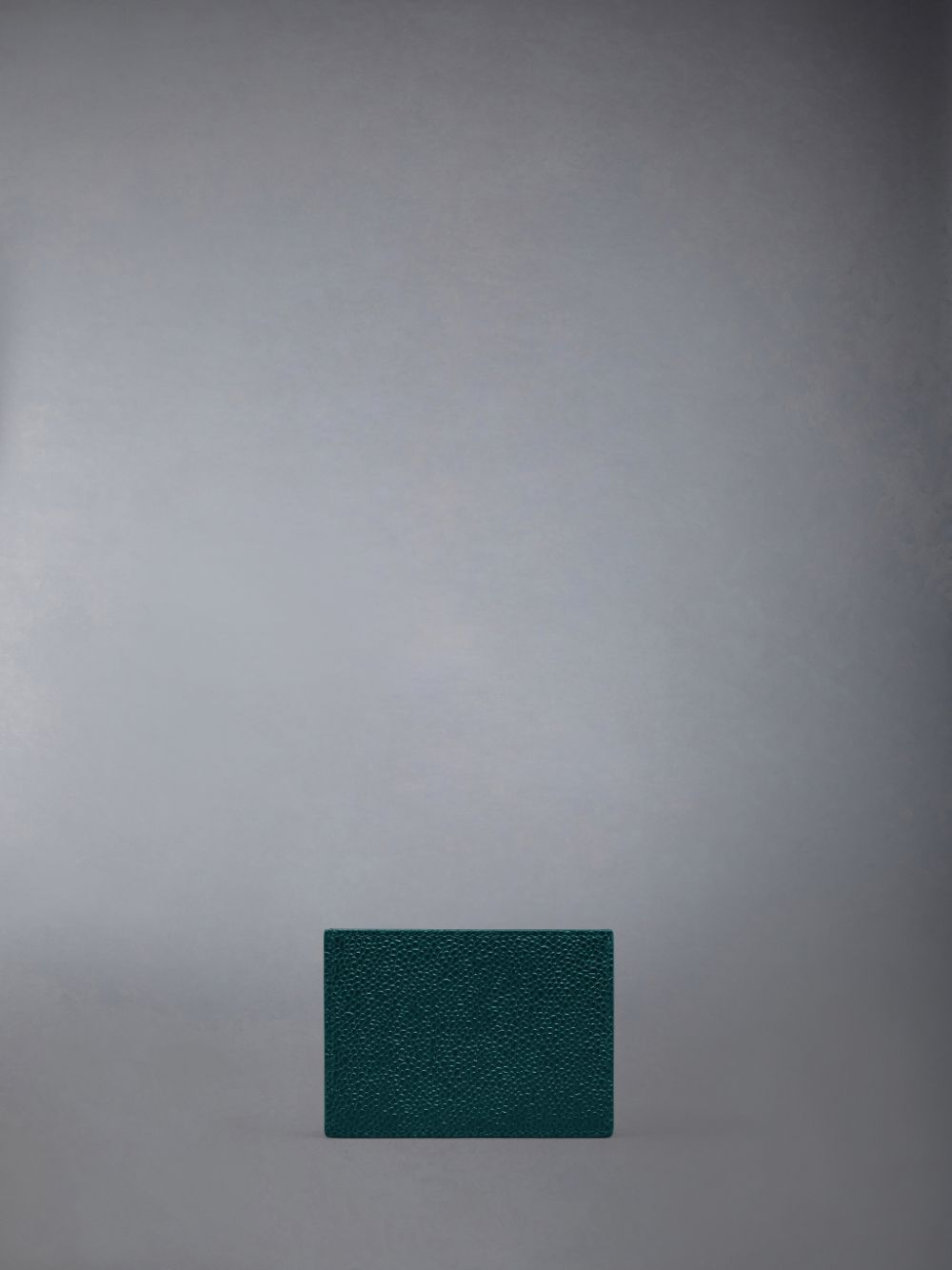 Women Thom Browne Single W/ Note Compartment in Pebble Grain Leather Card Case Green | ABU27U84215