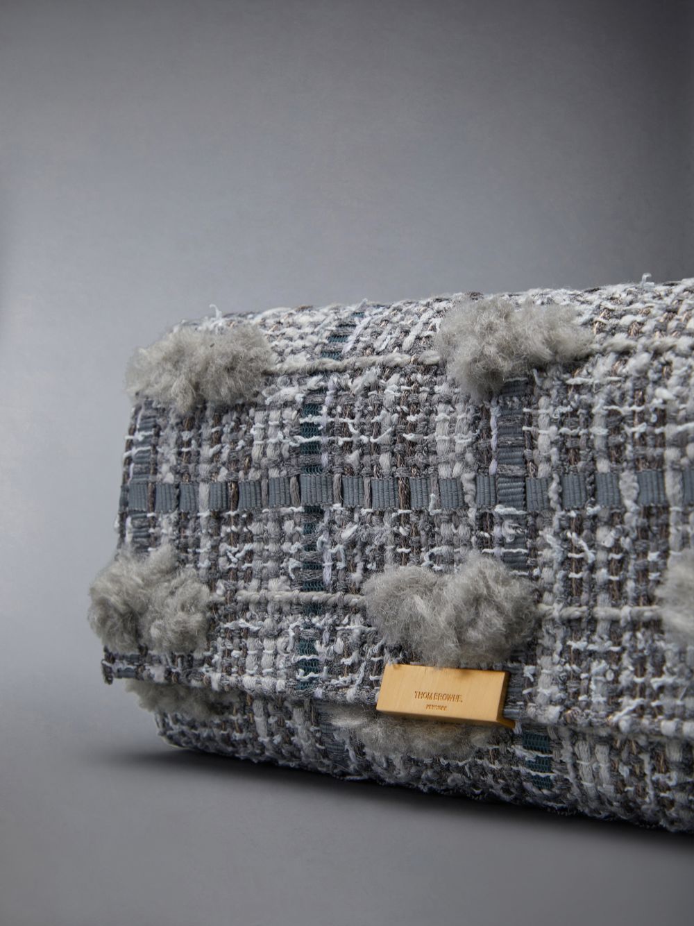 Women Thom Browne Tweed Crossbody Flap Wallets Grey | XSI10Y08721