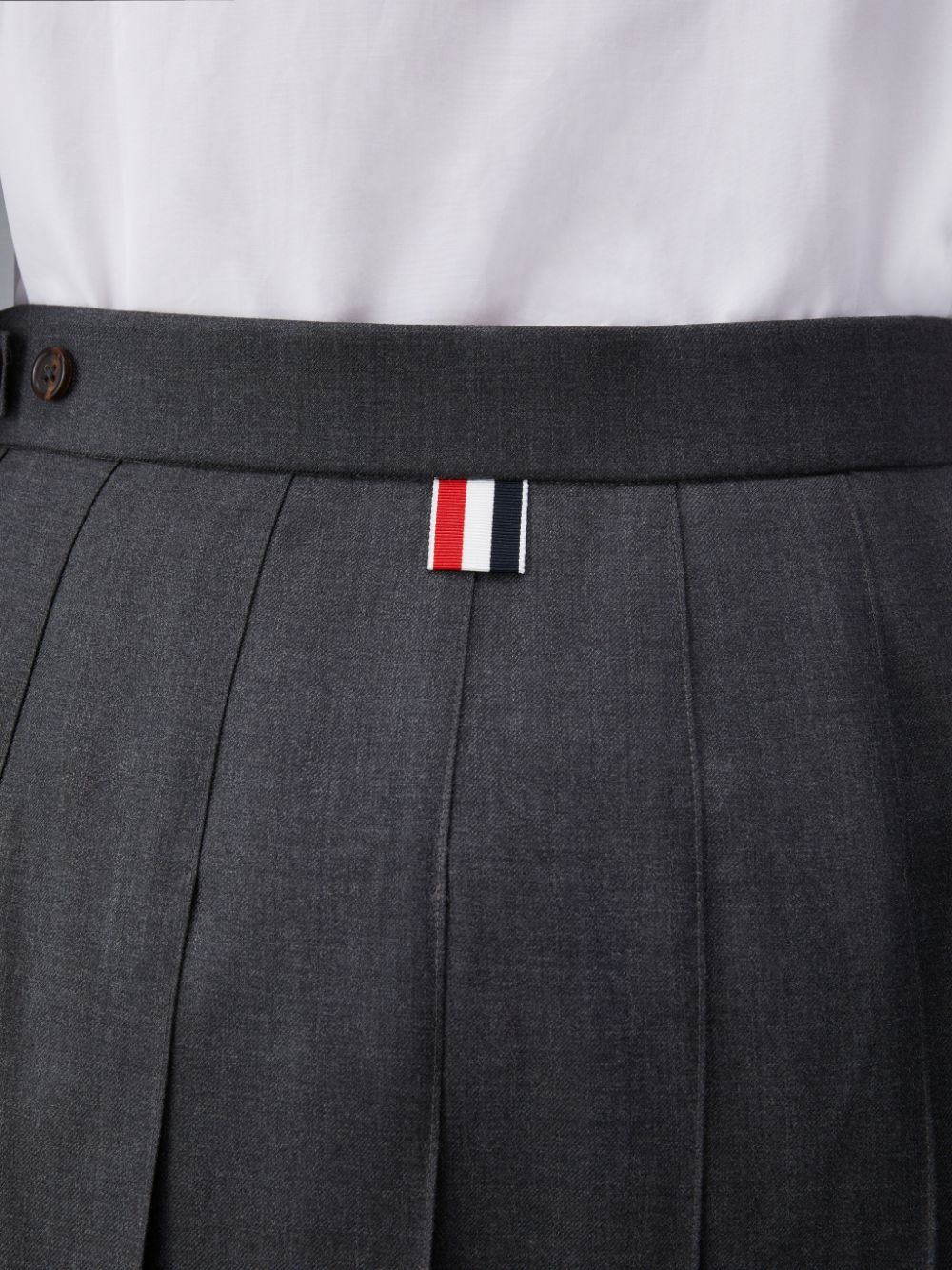 Women Thom Browne Twill Pleated Long Skirts Grey | GKT85F32001