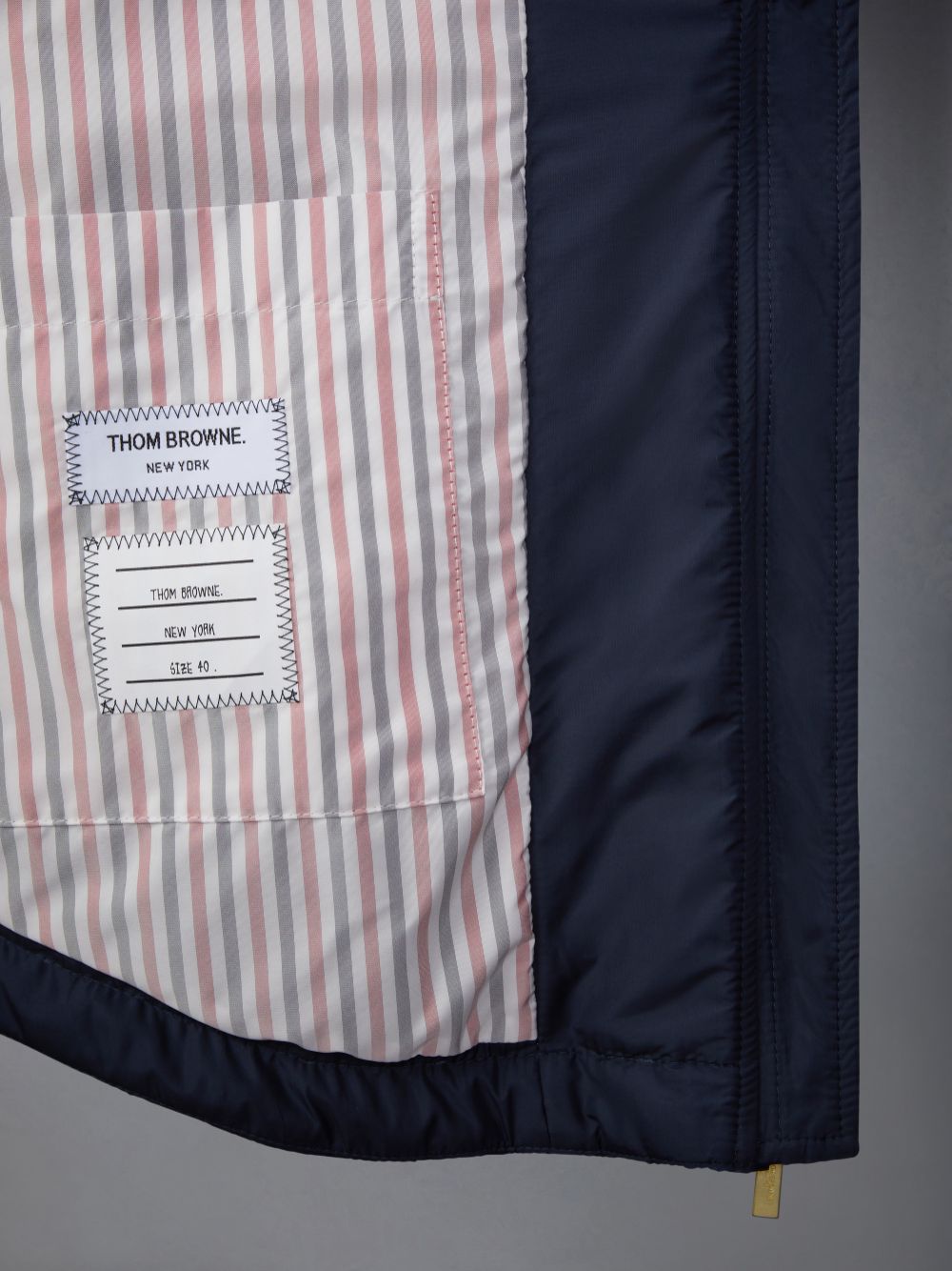 Women Thom Browne Ultra Light Nylon Tech Down Fill Hood Shirt Hem Jackets Blue | BJM63L63793