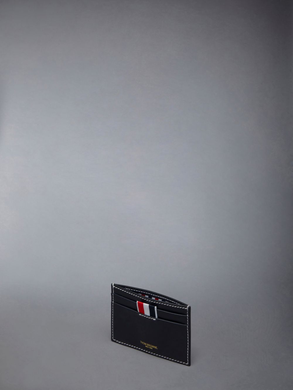 Women Thom Browne Vacchetta Leather Single Card Case Blue | TPU20U87478