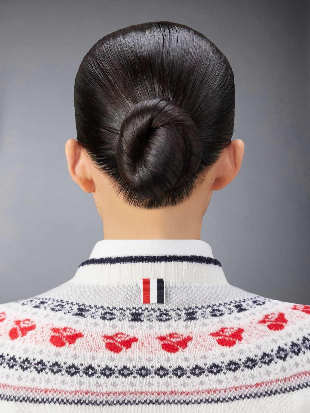 Women Thom Browne Wool and Mohair Rose Pullover White | QCJ14H87321